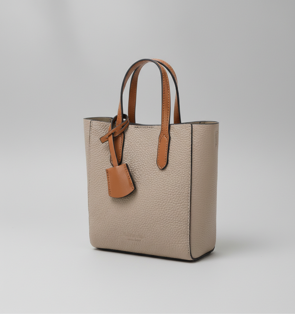Noelle Leather Bucket Tote Bag