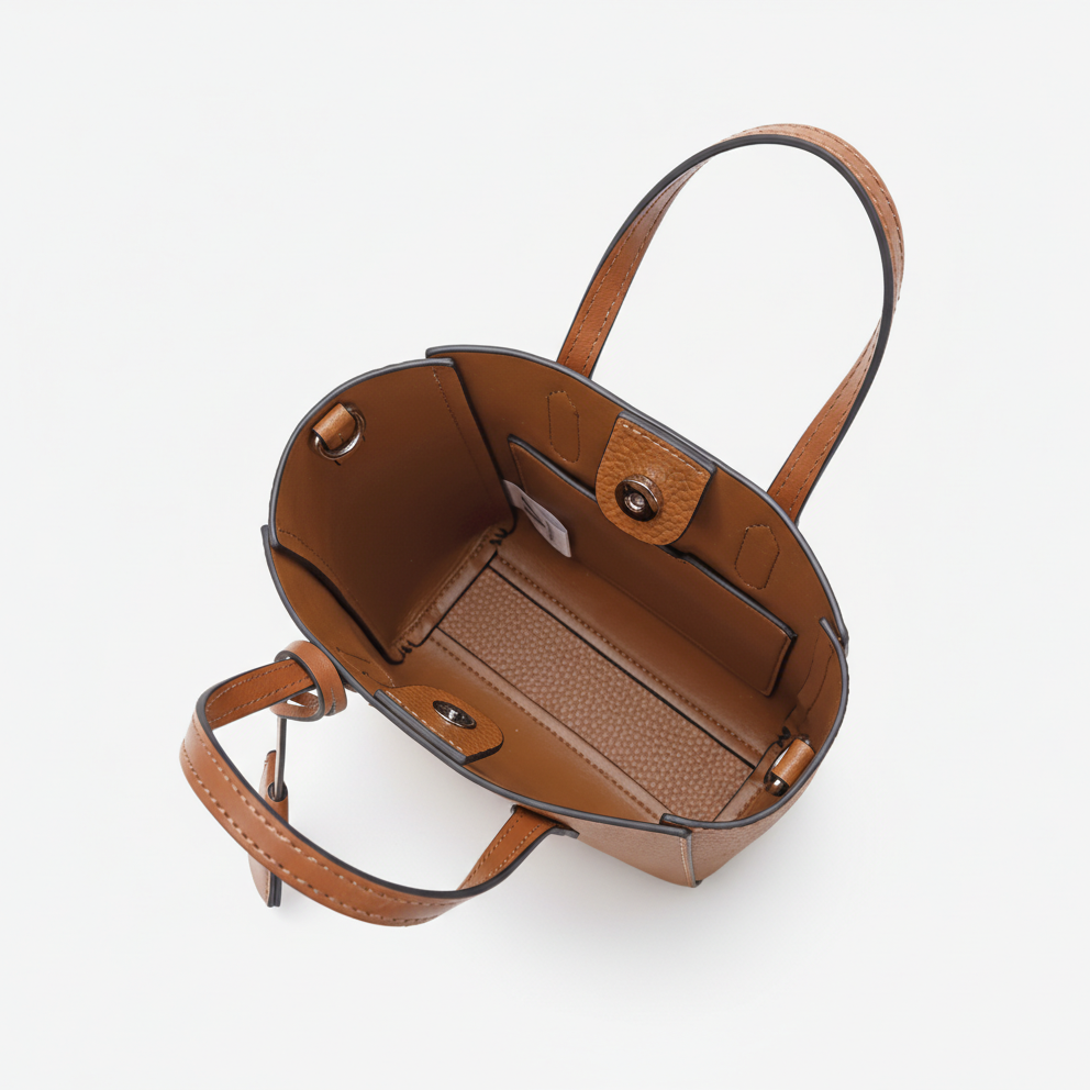 Noelle Leather Bucket Tote Bag
