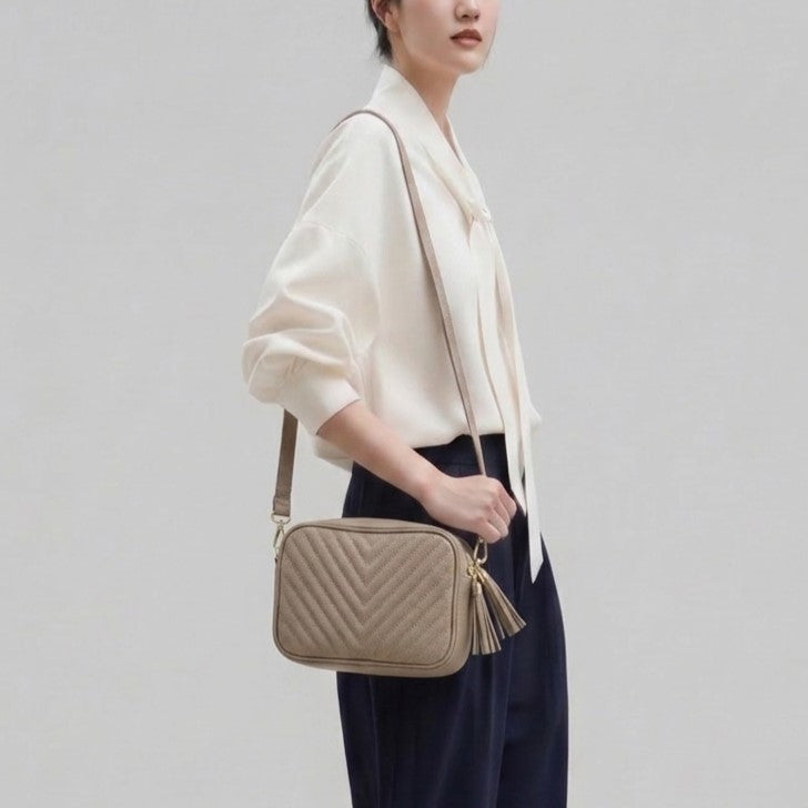 Lian Quilted Tassel Crossbody Bag